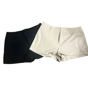 A New Day Women's Size 14‎ Beige & Black Stretch Casual Shorts Two-Piece Bundle